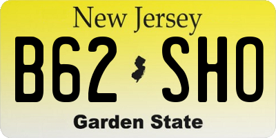 NJ license plate B62SHO