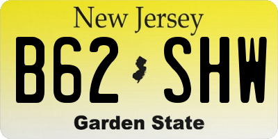 NJ license plate B62SHW