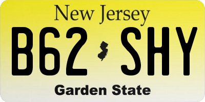 NJ license plate B62SHY
