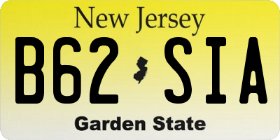 NJ license plate B62SIA