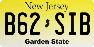 NJ license plate B62SIB
