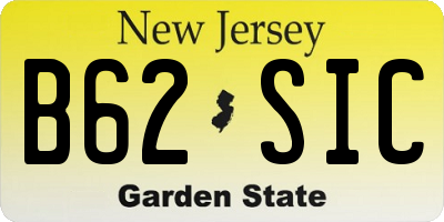 NJ license plate B62SIC