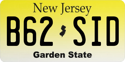NJ license plate B62SID