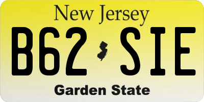 NJ license plate B62SIE