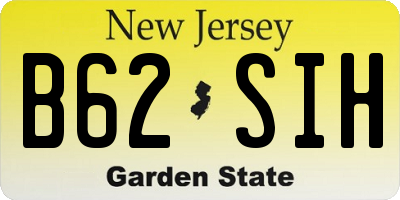 NJ license plate B62SIH