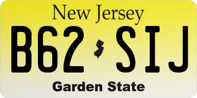 NJ license plate B62SIJ