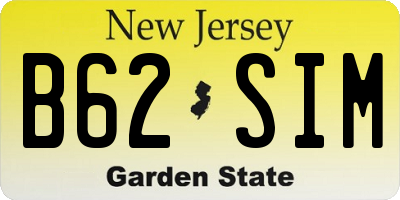 NJ license plate B62SIM