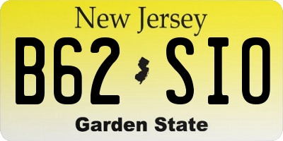 NJ license plate B62SIO