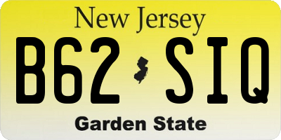NJ license plate B62SIQ