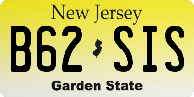 NJ license plate B62SIS