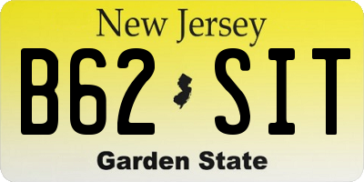NJ license plate B62SIT