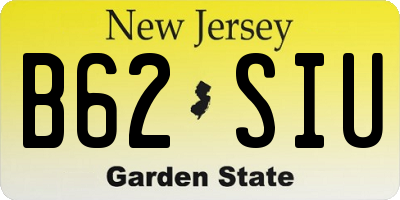 NJ license plate B62SIU
