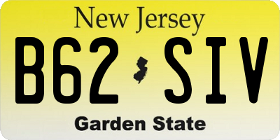 NJ license plate B62SIV