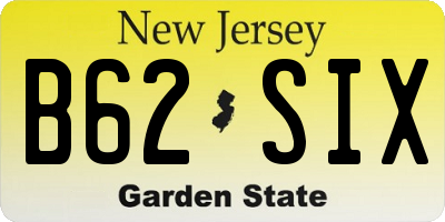 NJ license plate B62SIX