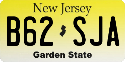 NJ license plate B62SJA