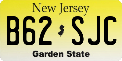 NJ license plate B62SJC