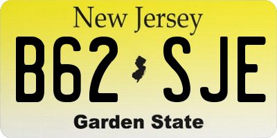 NJ license plate B62SJE