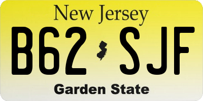 NJ license plate B62SJF
