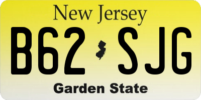 NJ license plate B62SJG