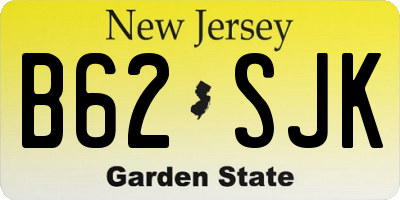 NJ license plate B62SJK