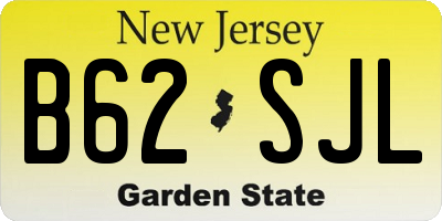 NJ license plate B62SJL