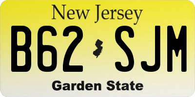 NJ license plate B62SJM
