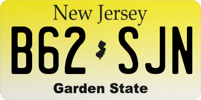 NJ license plate B62SJN