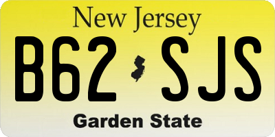 NJ license plate B62SJS
