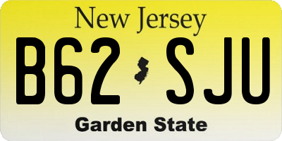 NJ license plate B62SJU