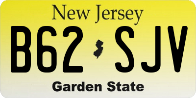 NJ license plate B62SJV