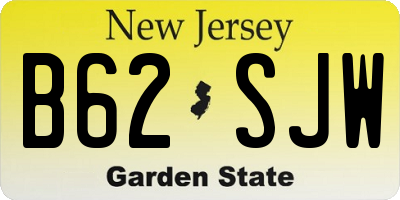 NJ license plate B62SJW