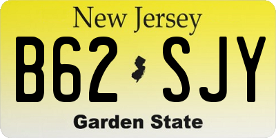 NJ license plate B62SJY