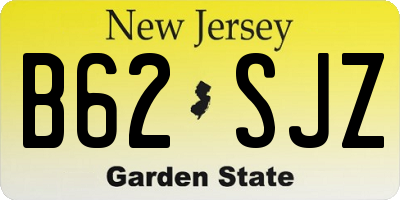 NJ license plate B62SJZ