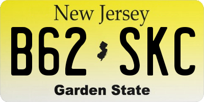 NJ license plate B62SKC