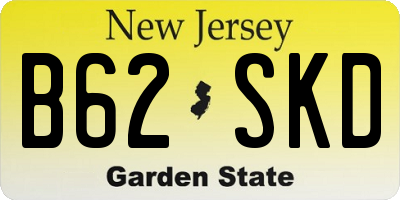NJ license plate B62SKD