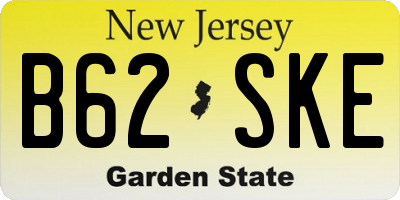 NJ license plate B62SKE