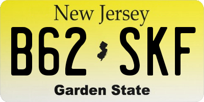 NJ license plate B62SKF