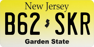 NJ license plate B62SKR