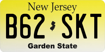 NJ license plate B62SKT