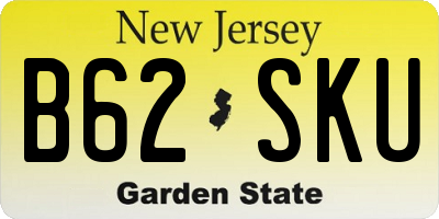 NJ license plate B62SKU