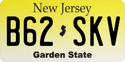 NJ license plate B62SKV