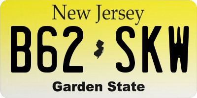NJ license plate B62SKW