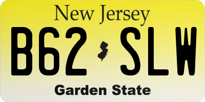 NJ license plate B62SLW