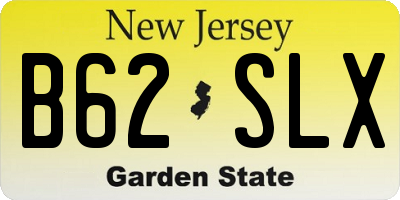 NJ license plate B62SLX