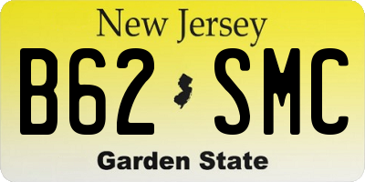 NJ license plate B62SMC