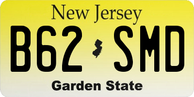 NJ license plate B62SMD