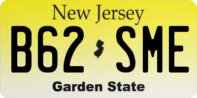 NJ license plate B62SME