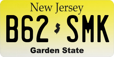 NJ license plate B62SMK