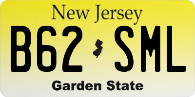 NJ license plate B62SML