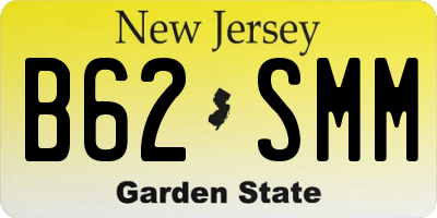 NJ license plate B62SMM